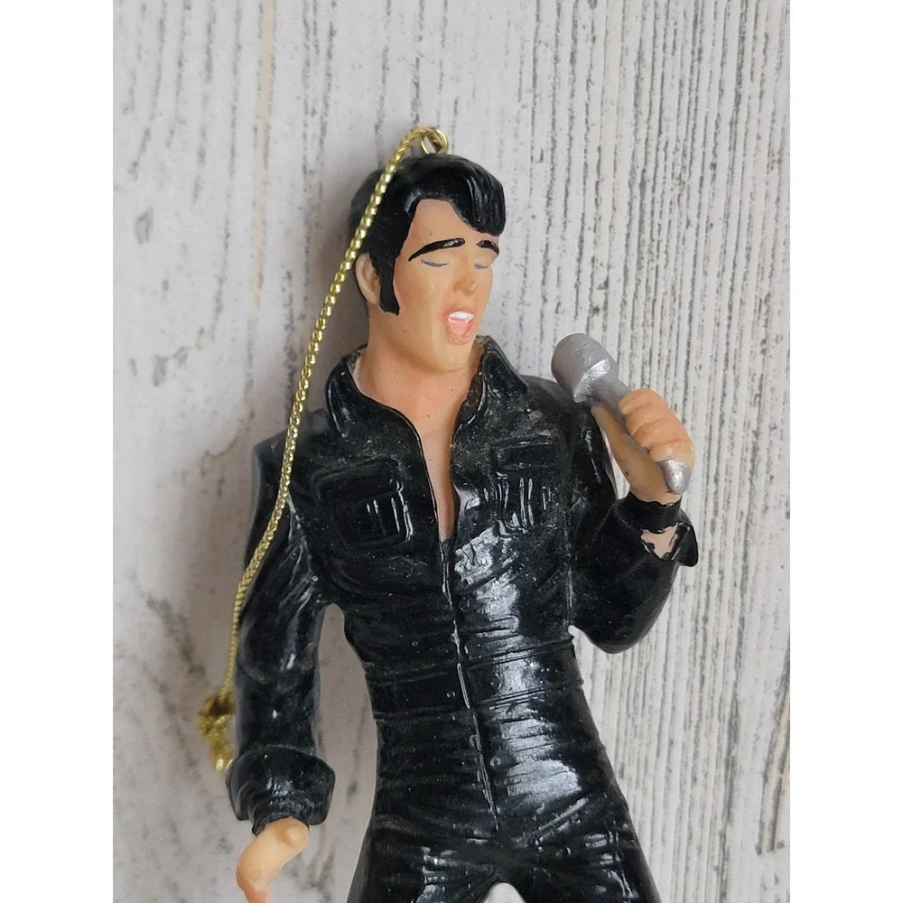 Elvis Presley Kurt Adler black outfit ornament vintage Xmas microphone